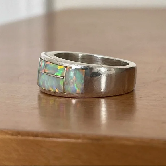Native American Fire Opal ring - Picture 4 of 10